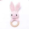 1pc Baby Wooden Teether & Crochet Rattle Toy - BPA-Free Mobile Play Gym, Rodent Rabbit Rattle for Newborns | Educational Baby Gift