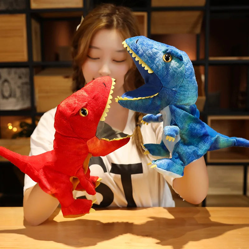 Dinosaur Plush Hand Puppet, Lifelike Triceratops and Tyrannosaurus Rex for Kids and Adults