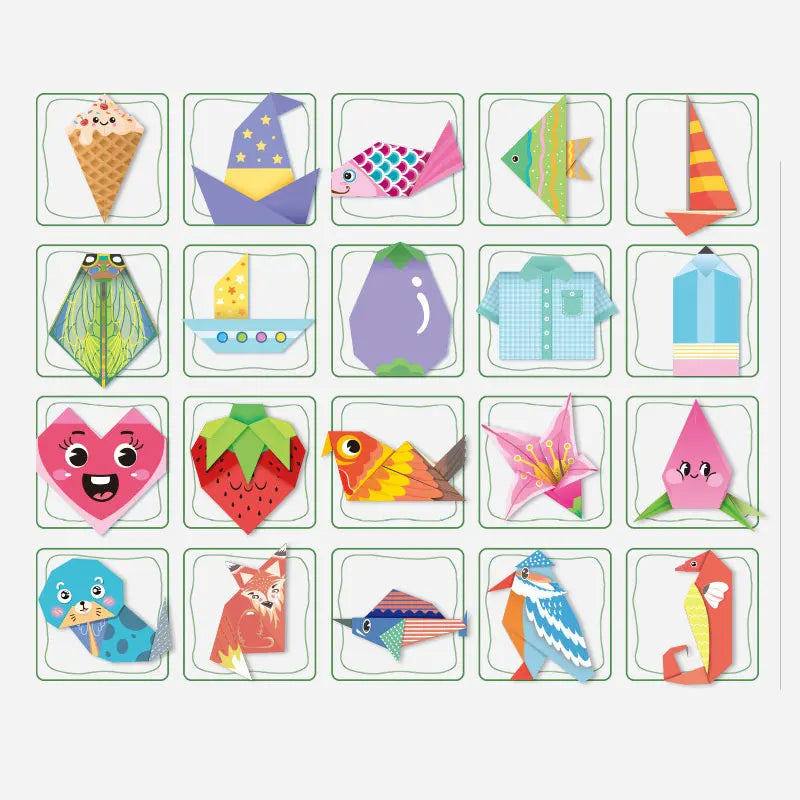Origami Kit for Kids with 60 Projects – Double-Sided Practice Papers and Instructional Book, 4 Skill Levels, Gift for Ages 4+ Girls