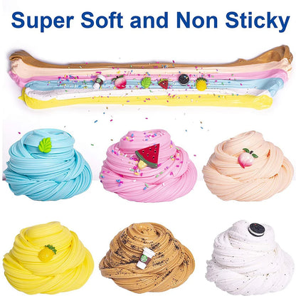 Fluffy Slime Clay Kit - Air Plasticine Toy for Children, Big Size Kids Birthday Gift Set, Soft Slime Plasticine Games