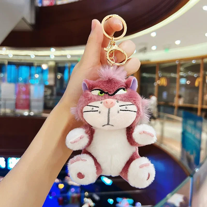 Disney Cute Lucifer Cat Plush Keychain, Soft Stuffed Doll Bag Pendant Gift