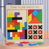 Wooden Tangram Puzzle Blocks Montessori 3D Russian Brain Teaser Toy Colorful Educational Jigsaw for Kids Ages 3-12