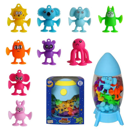 Montessori Animal Silicone Soft Building Blocks – DIY Suction Cup Assembly for Sensory Play and Educational Toy for Children
