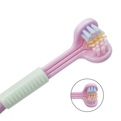 Three-Sided Toothbrush - Children Soft Bristles V-Shaped Teeth Whitening Oral Care Hygiene Tool
