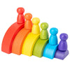Montessori Arch Rainbow Wooden Stacking Blocks Toy — Color & Shape Learning for Kids Ages 3+