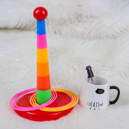 Kids Ring Toss Tower Game – Interactive Throwing Ring Toy for Ages 3+, Family Puzzle & Christmas Gift