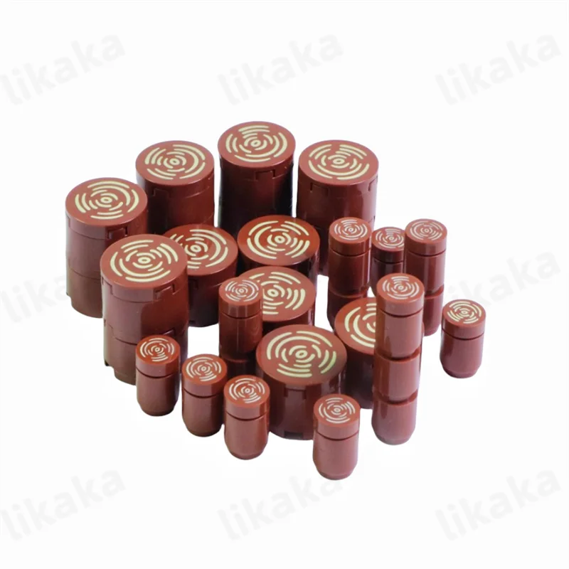 50PCS Brown Tree Stump Building Blocks – City Farm Wooden Accessories Set, DIY Toy Parts for Kids, Birthday Gift