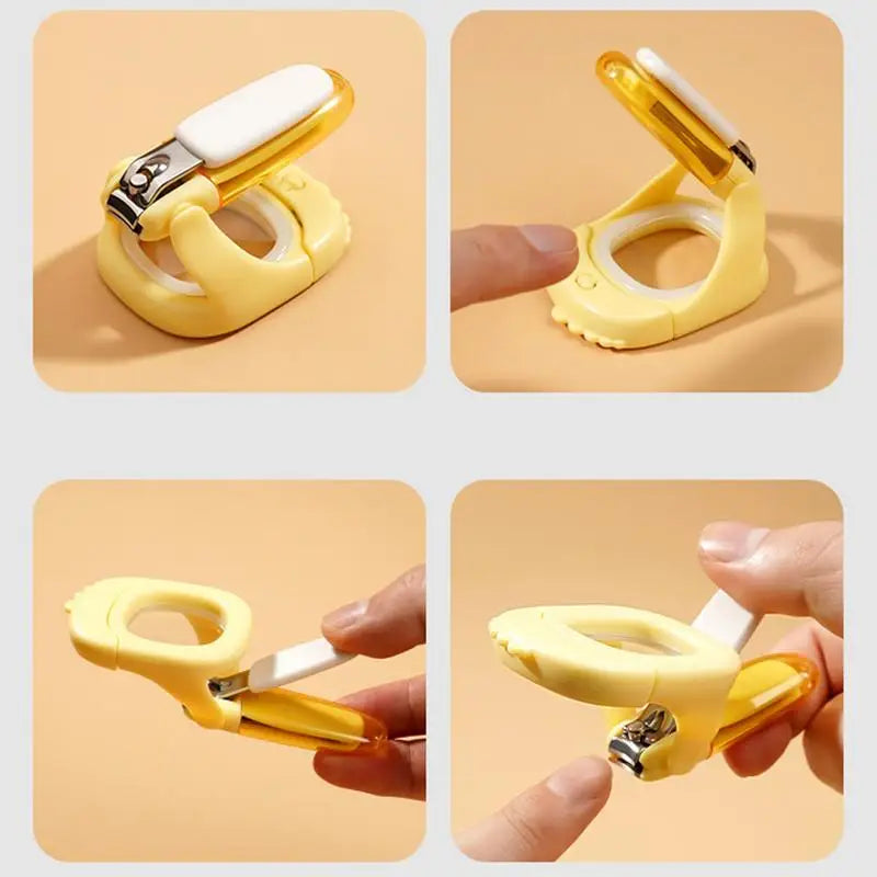 Baby Light Up Nail Clippers, Portable Travel Nail Scissors, Fingernail & Toenail Trimmer, Pocket-Sized Nail Cutter for Kids and Adults