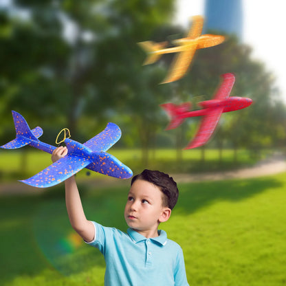 Electric Foam Plane Glider Hand Throw Airplane with LED Light Automatic Flight