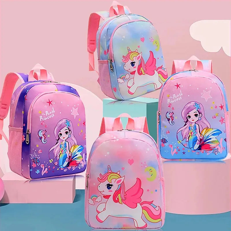 Toddler Girls Backpack Cartoon Unicorn Mermaid Print School Bag for Kindergarten Elementary Gift for Children Girls Backpacks - Kidzy Market