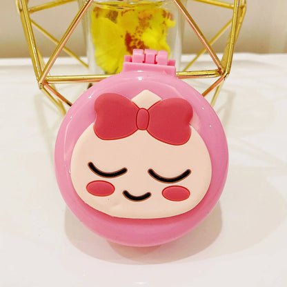 New Strawberry Hair Comb with Folding Mirror - Portable Traveling Massage Comb for Women & Girls - Hair Styling Accessories