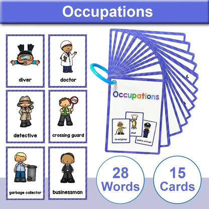 Montessori English Words Learning Cards – Early Education Teaching Aids for Kids and Classroom Use