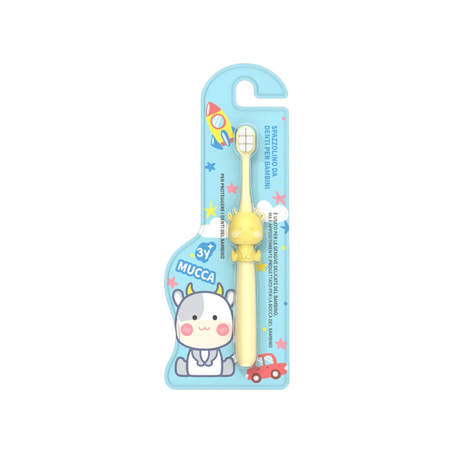 3-Color Children's Soft Bristle Toothbrush - For Kids Aged 3-12, Gently Removes Stains and Protects Gums