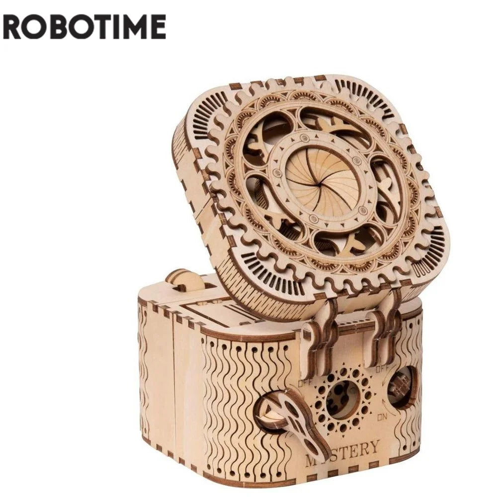 Robotime 123PCS Creative DIY 3D Treasure Box – Wooden Puzzle Game Assembly Toy, Building Block Gift for Children, Teens, and Adults, LK502