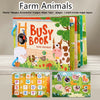 Busy Book for Kids – Animals, Vehicles, Dinosaurs Stickers, Matching Numbers and Letters, Interactive Learning Activity Book