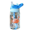 Kids 480ml (16 fl oz) Cartoon Leakproof Sippy Water Bottle with Straw, Portable Handheld for Outdoor Sports