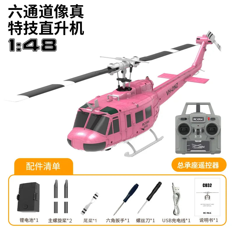Uh-1 Xiuyi C032 RC Helicopter – 6-Channel Aileron Stunt Remote Control Aircraft Model