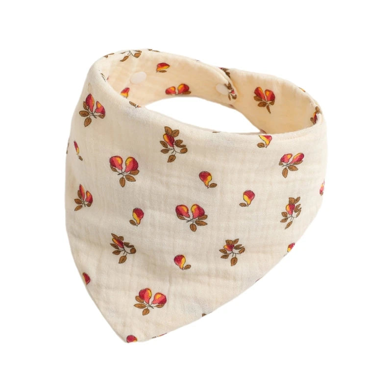 Baby Bandana Bibs | Muslin Drooling Bib for Infants 0-1 Year | High Absorbent Teething & Soothe Towel | Stylish Floral Design - Kidzy Market
