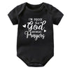 “I’m Proof God Answers Prayers” – Christian Newborn Baby Bodysuit, Short-Sleeve Infant Jumpsuit, Cute Summer Outfit & Holiday Gift