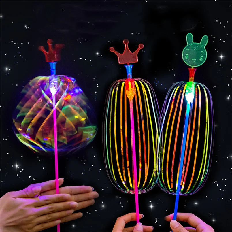 20-Pack LED Bubble Wands - Rainbow Light-Up Magic Stick Toys for Kids Party Favors, Birthdays & Weddings