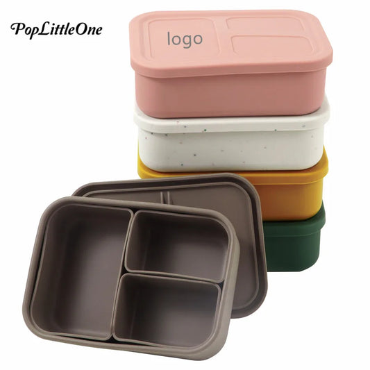Customized Baby Silicone Feeding Bowl with Lid – Leak-Proof Lunch Box, Detachable Dishes Plate, Microwave Safe Tableware