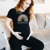 Nordic Rainbow Mama Printed Pregnancy T-Shirt | Maternity Short Sleeve Tee | Pregnancy Announcement Shirt for New Moms