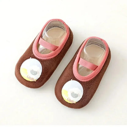 Baby Anti-Slip Socks Newborn Warm Crib Floor Shoes with Rubber Sole for Children Boy Toddler Girl Infant Cute Kids Slippers