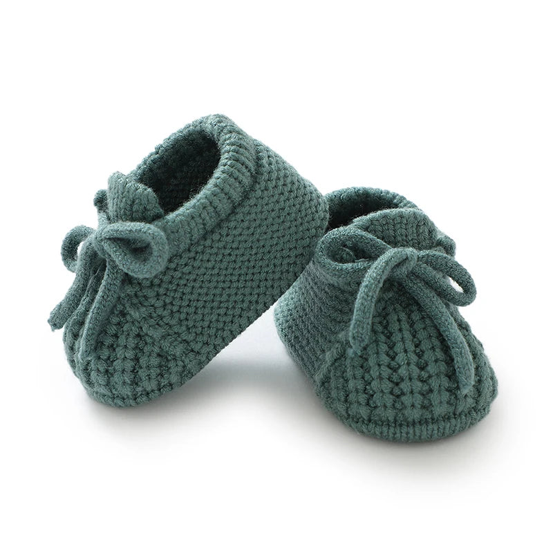 Baby Shoes Knitted Newborn Footwear – 0-18M Warm First Boots for Boys & Girls, Solid Toddler Kid Accessories