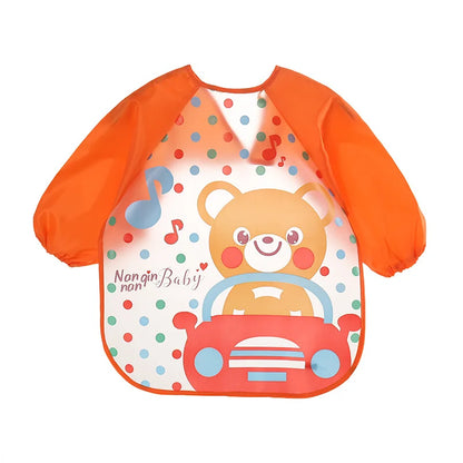 Waterproof EVA Full Sleeve Baby Bibs | Long Sleeve Children Feeding Smock Apron | Kids Eating Breastplate & Infant Scarf Clothing - Kidzy Market
