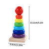 Baby Wooden Rainbow Stacking Ring Tower – Montessori Puzzle Toy, Educational Color and Shape Geometric Game for Kids