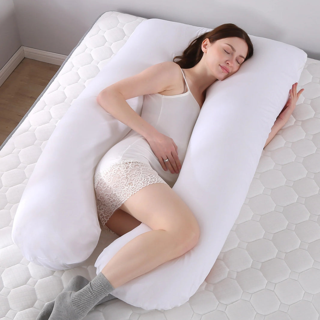 70x130CM Full Body Nursing Pregnancy Pillow - U-Shaped Maternity Pillow for Sleeping with Removable Cotton Cover (27.5x51 inches)