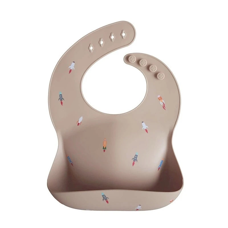 Baby Bibs Ins Style Print Waterproof Soft Silicone Baby Feeding Stuff Cute Pattern Kids Girl Boy Toddler Adjustable Children Bib - Kidzy Market