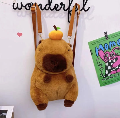 Cute Capybara Dolphin Plush Backpack – Dual-Purpose Shoulder Bag and Tote for Kids