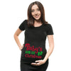 Baby's 1st Christmas Maternity T-shirt Snowman Buttons Funny Pregnancy Tee Cute Christmas T-shirt Pregnant Maternity T-shirts