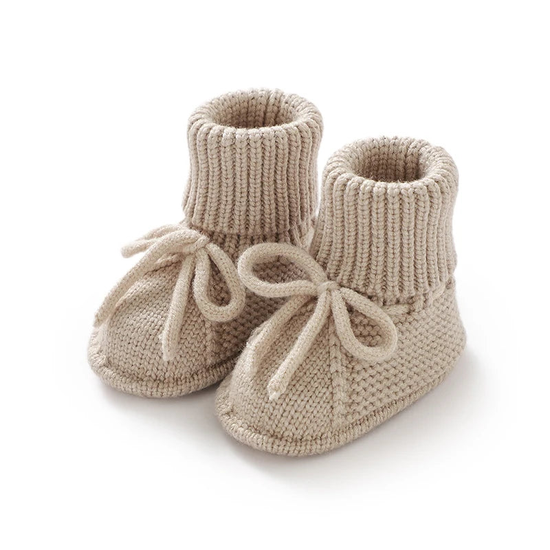 Fashion Infant Baby Boy Socks Shoes Pure Color Anti-Slip Knit Newborn Girls Floor First Walkers Casual Outdoor Booties