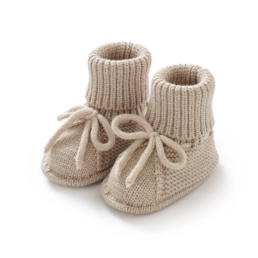 Fashion Infant Baby Boy Socks Shoes Pure Color Anti-Slip Knit Newborn Girls Floor First Walkers Casual Outdoor Booties