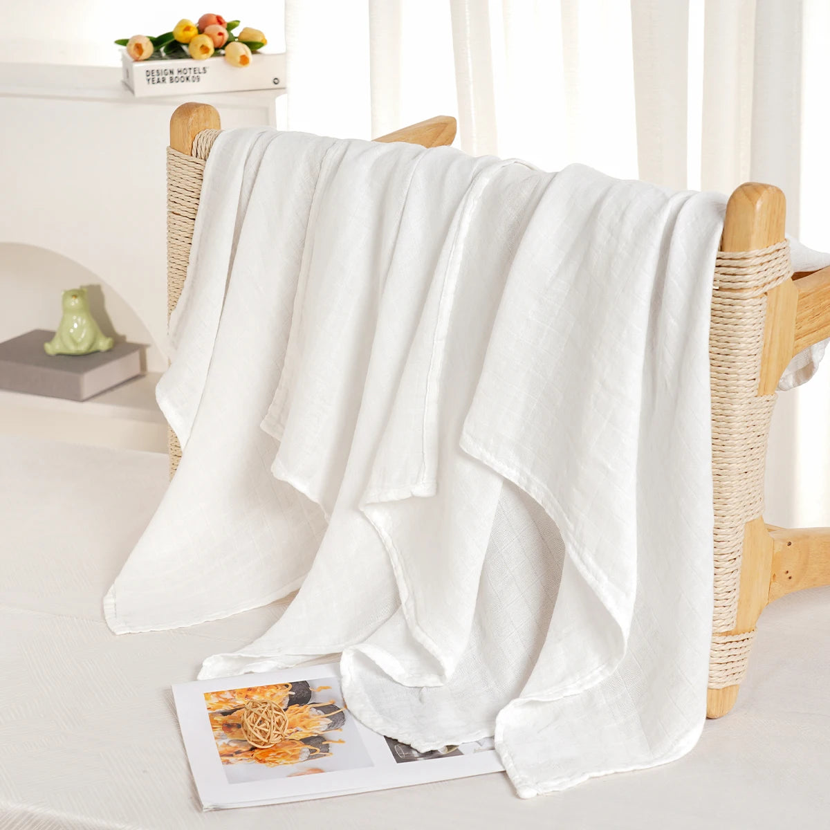 Elinfant 4-Piece Set – Soft Muslin Baby Burp Cloths & Drool Bibs, 60x60cm Comfortable Baby Scarf Blanket - Kidzy Market