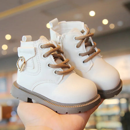 Children's Warm Cotton Plush Infant Shoes Anti-Skid Winter Leather Shoes for Newborn Baby Girl Sandals