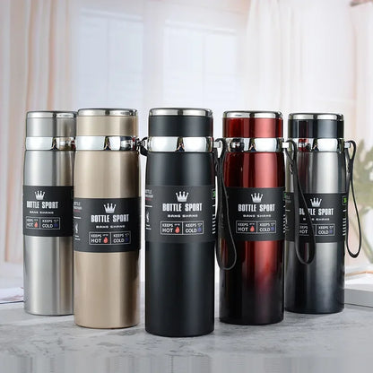 Trebalena 1000ml (34 fl oz) Stainless Steel Vacuum Thermos — Double-Wall Insulated Leakproof Travel Coffee & Tea Bottle