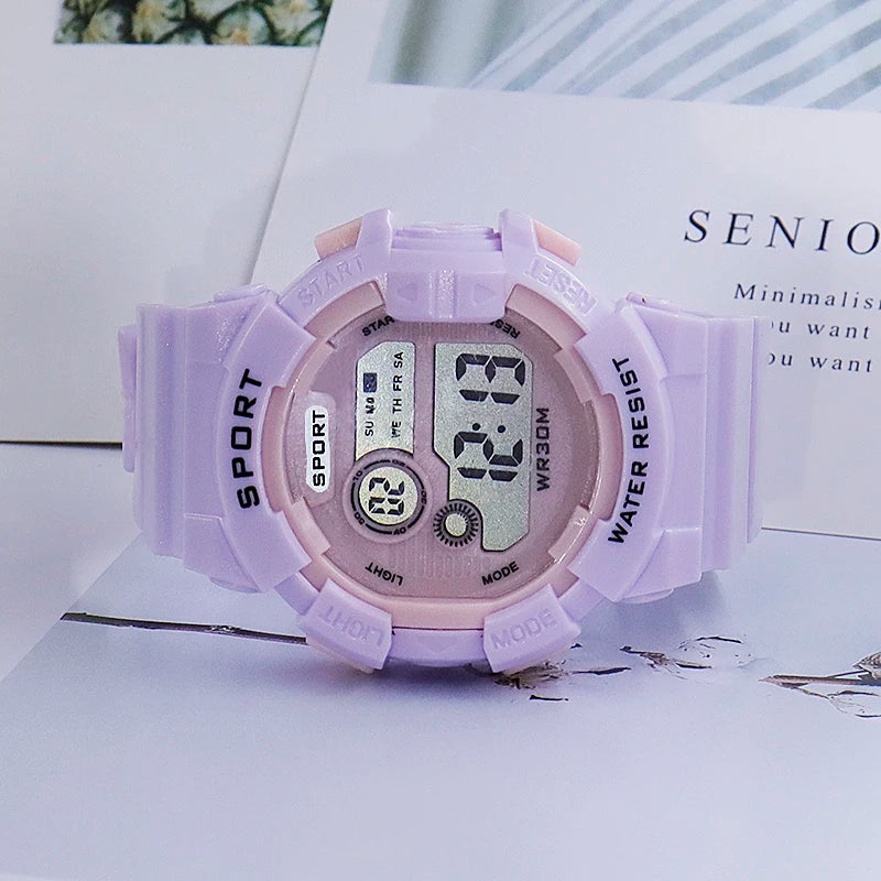 YIKAZE Kids Fashion Luminous Waterproof Alarm Clock Watch for Boys and Girls Student Smart Electronic Gift