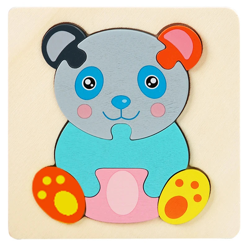 Wooden Montessori Animal Puzzle – Colorful Tangram Educational Toy for Kids