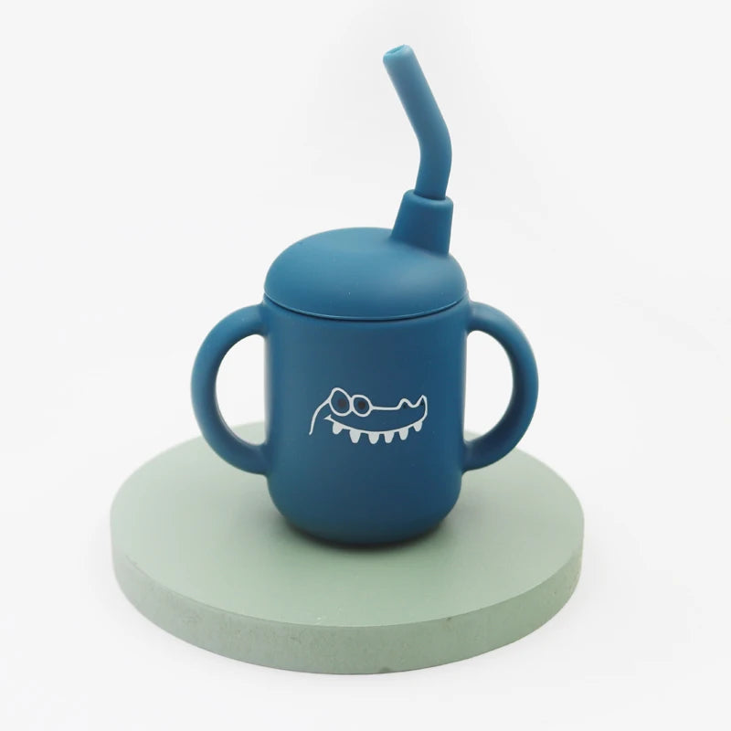 New Cartoon 120ML Baby Silicone Sippy Cup - BPA-Free, Portable Snack Storage Container, Leakproof Trainer Feeding Cup