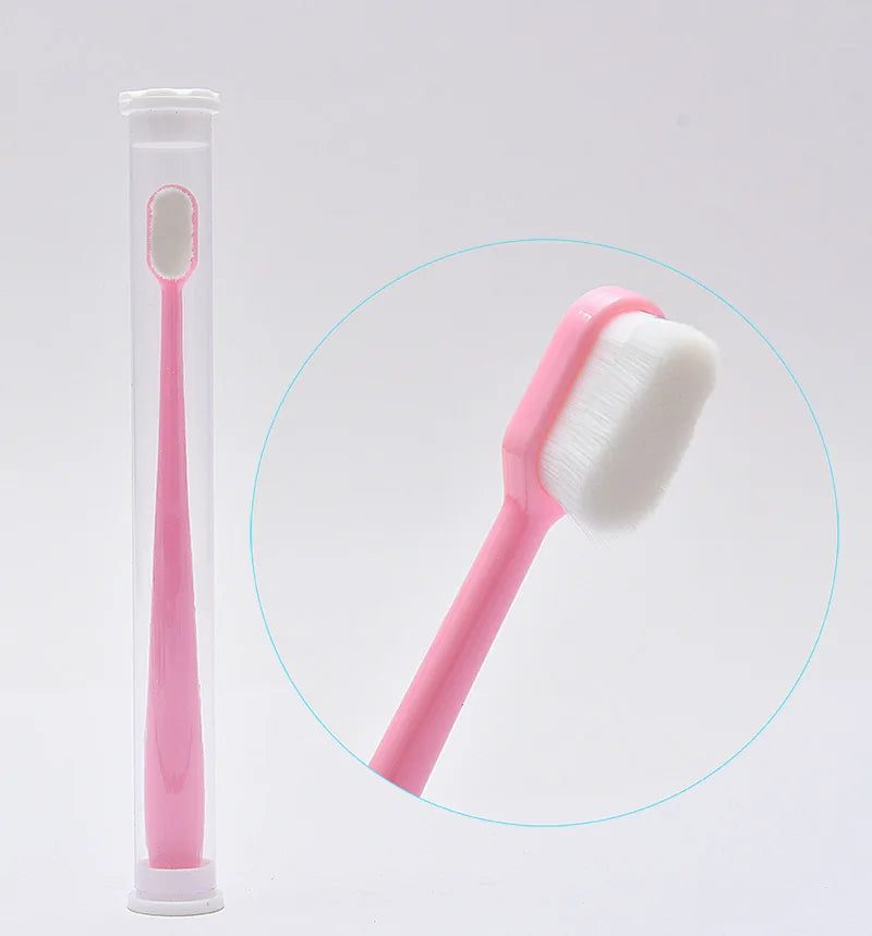 Eco-Friendly Ultra-Fine Soft Bristle Manual Toothbrush for Adults & Kids - Deep Cleaning with Flat & Wave Head for Oral Care