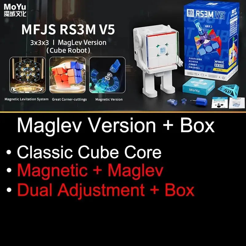 MoYu RS3M V5 3x3 Magnetic Magic Speed Cube, Professional Fidget Toy, RS3 M 2023 V5, Cubo Magico Puzzle