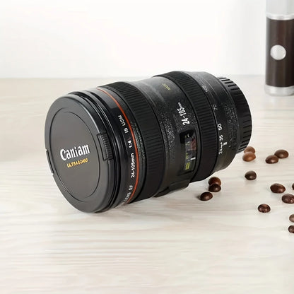 Camera Lens Coffee Mug - Lens-Shaped Novelty Travel Mug, Photographer Gift (1-Pack)