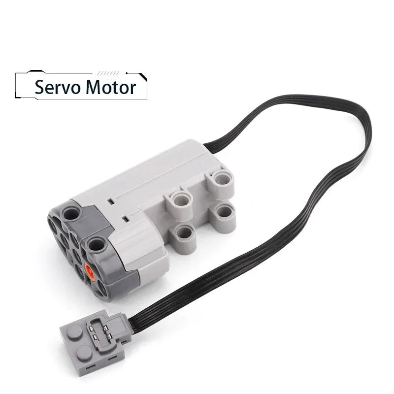 Electric Motor Set for RC Car – Battery Box, Switch, and LED Light Power Functions for MOC Building Blocks