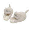 Cartoon Cat Plush Slippers for Women & Men — Fluffy Indoor Faux Fur Slides Mules, One Size Fits Most (Inner 25 cm / 9.8 in)