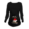 Pregnant Woman Christmas Long Sleeve T-Shirt | Santa Baby Print | Side Ruched Maternity Top | Pregnancy Clothes Tee