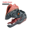 Soft Vinyl Dinosaur Hand Puppet, Rubber Animal Head Toy Glove Gift for Halloween