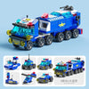 6-in-1 Kids Building Blocks Set — Fire Car, Police Truck, Crane, Tank & Helicopter